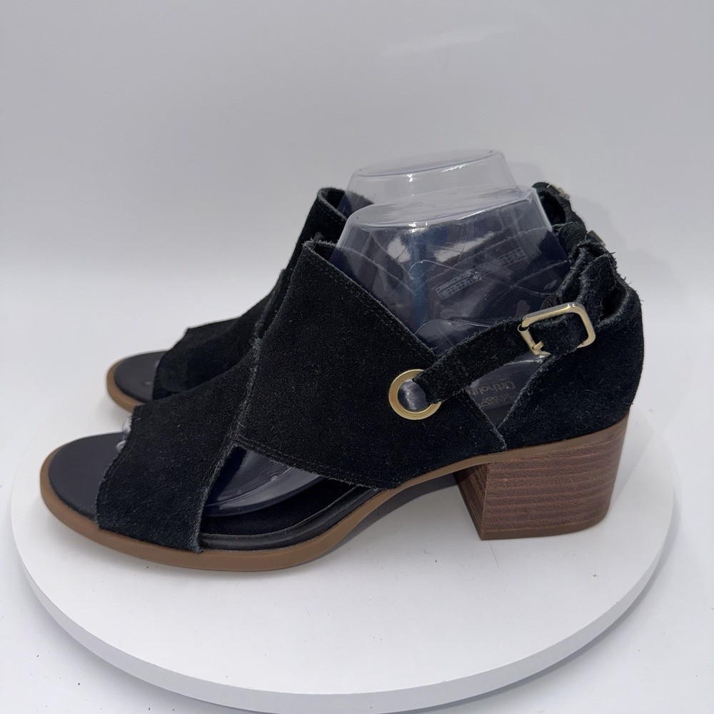 UGG Koolaburra Kaiah Sandals Women's 8.5 Black Suede Comfort Caged Block Heel
